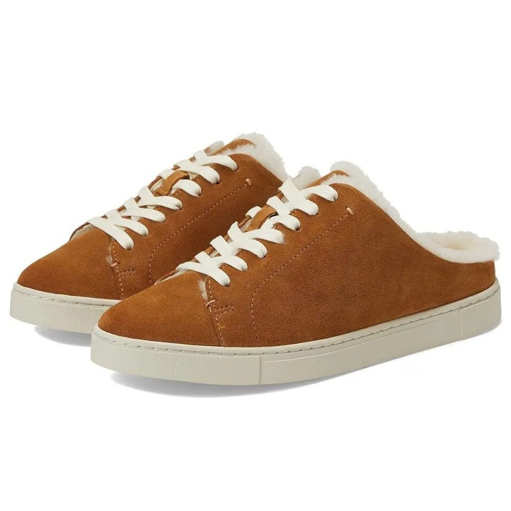 Frye Women's‎ 7.5 M Ivy Shearling Slip-On Slide Sneaker in Brown - $198